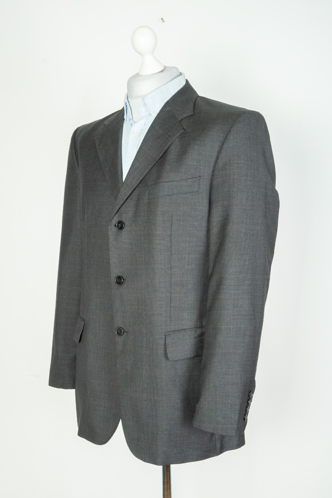 Giacca blazer uomo YSL Yves Saint Laurent lana bottoni grigio taglia 52