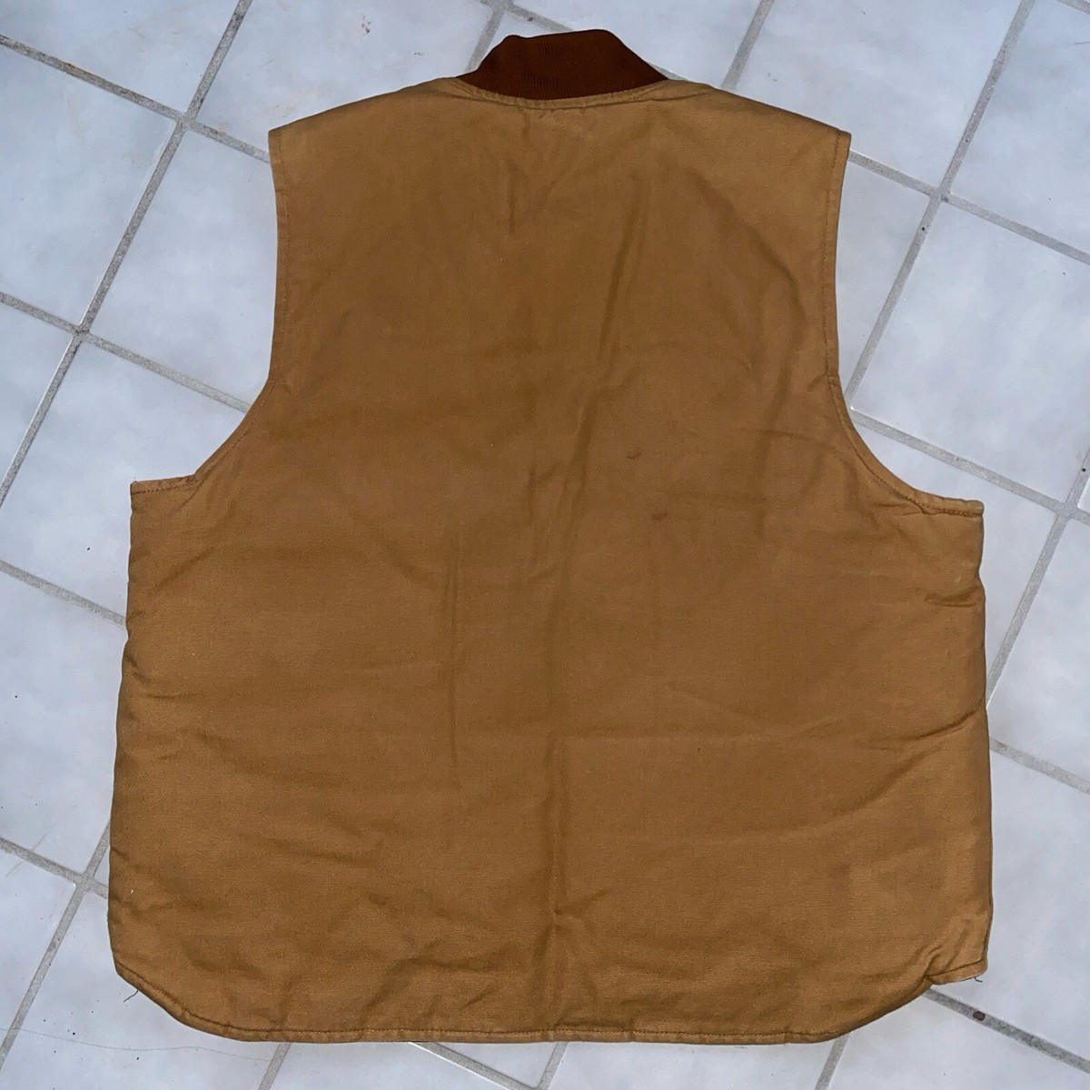 Vintage Carhartt V01 BRN Duck Canvas Vest 2XL Quilted Lined