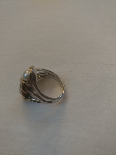 Hagit Gorali Sterling Silver and 14K Yellow Gold Pearl Ring - Picture 7 of 11