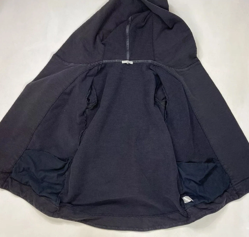 James Perse Tie Front Hooded Jacket Women Size 3 Large Black Cotton W0Y2371 - Image 4 of 4
