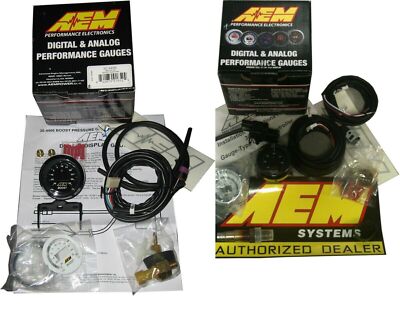 AEM 30-4406 & 30-4110 2 Gauge COMBO SET 4.9LSU  WideBand UEGO + 52mm Boost Gauge