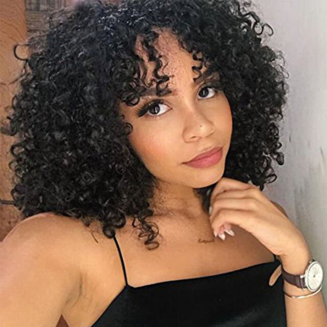 Afro Kinky Curly Hair Syntheic Short Curly Wigs for Women Afro wig with ...