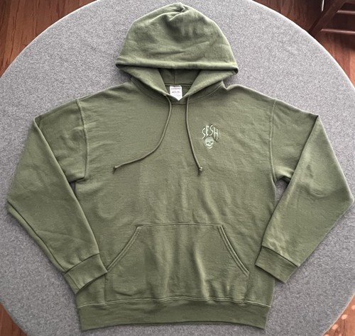 TeamSESH Hoodie Sesh Skull Sweatshirt Medium M Grün Pullover Jerzees Top! - Bild 4 von 20