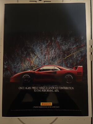 Ferrari Pirelli Vintage Ad Poster 12x16 Reprint High Performance