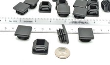 1" 25 mm Heavy Duty Square Tube End Plugs  Black PE Tubing Inserts  Snap  In