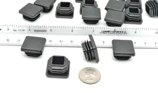 1" (25 mm) Heavy Duty Square Tube End Plugs | Black PE Tubing Inserts | Snap‑In