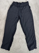 lululemon Women's Dance Studio Mid-Rise Cropped Pant Black Striped Size 4