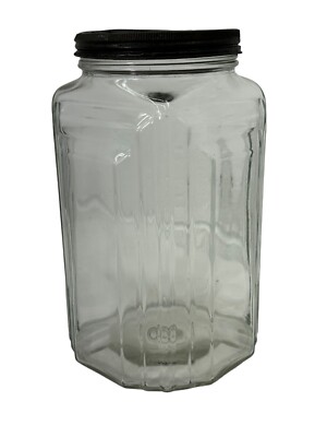 NECCO ART DECO  sky scraper candy glass jar country store 