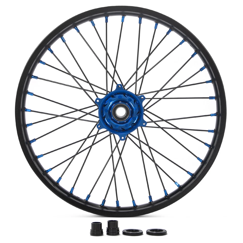 For YAMAHA 21"&19" CNC Spoked Wheels Rim Hub Set YZ125 YZ250 1999 00 01 02 03-25 - Image 3 of 4