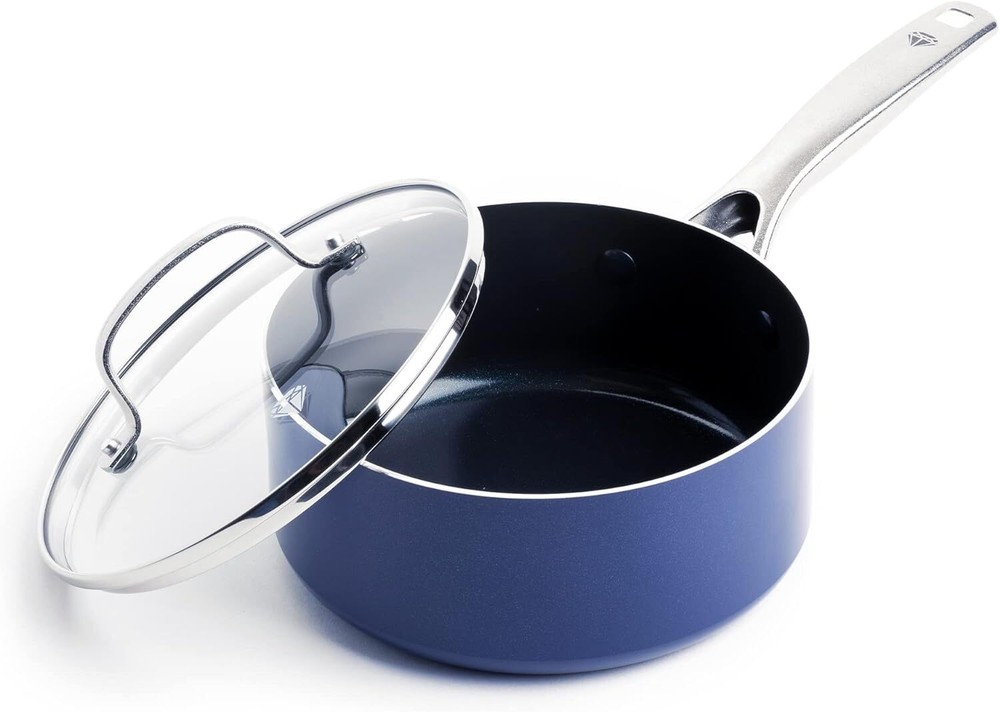 Ceramic Nonstick Saucepan Pot w/ Lid - PFAS-Free, Dishwasher & Oven Safe -  2QT