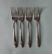 4 Holmes Edwards Romance International Silver Plate 6-3/4" Salad Forks