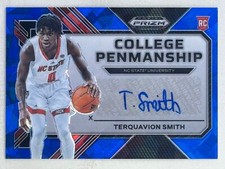 Terquavion Smith 2023-24 Panini Prizm College Penmanship Blue Ice Auto RC /75