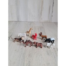 Zoo animal mini toy set giraffe lion anteater moose
