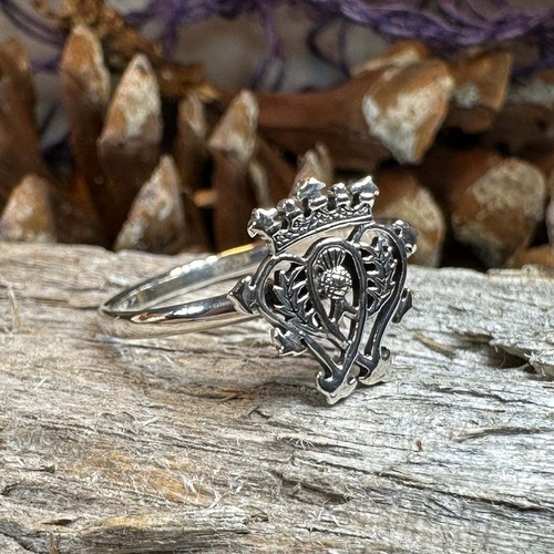 Distel Luckenbooth Ring Scottish Scotland Damen Geschenk Versprechen Ring 925 - Bild 5 von 10