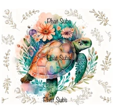20oz Sublimation Tumbler Wrap Floral Sea Turtle Ready To Press Heat Transfer