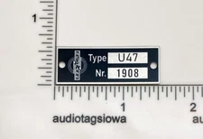 Neumann Badge Logo for U47 Microphone  - Custom Made Aluminum