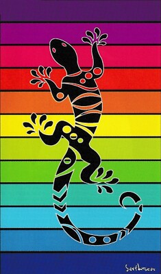 DRAP DE BAIN, SERVIETTE DE PLAGE GECKO 90X170 cm 100%COTON