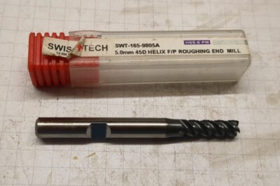 Swiss+Tech 5mm Feinschrupp Schaftfräser 45D Weldon 4 Flöte HSS-E PM SWT-165-9805A