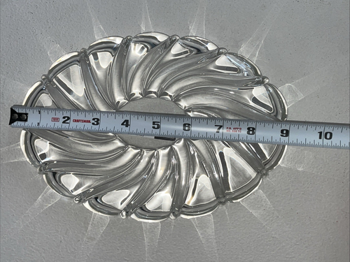 Mikasa 9 1/2" Sweet Dish Peppermint Clear Oval Glass Germany New - Picture 12 of 14