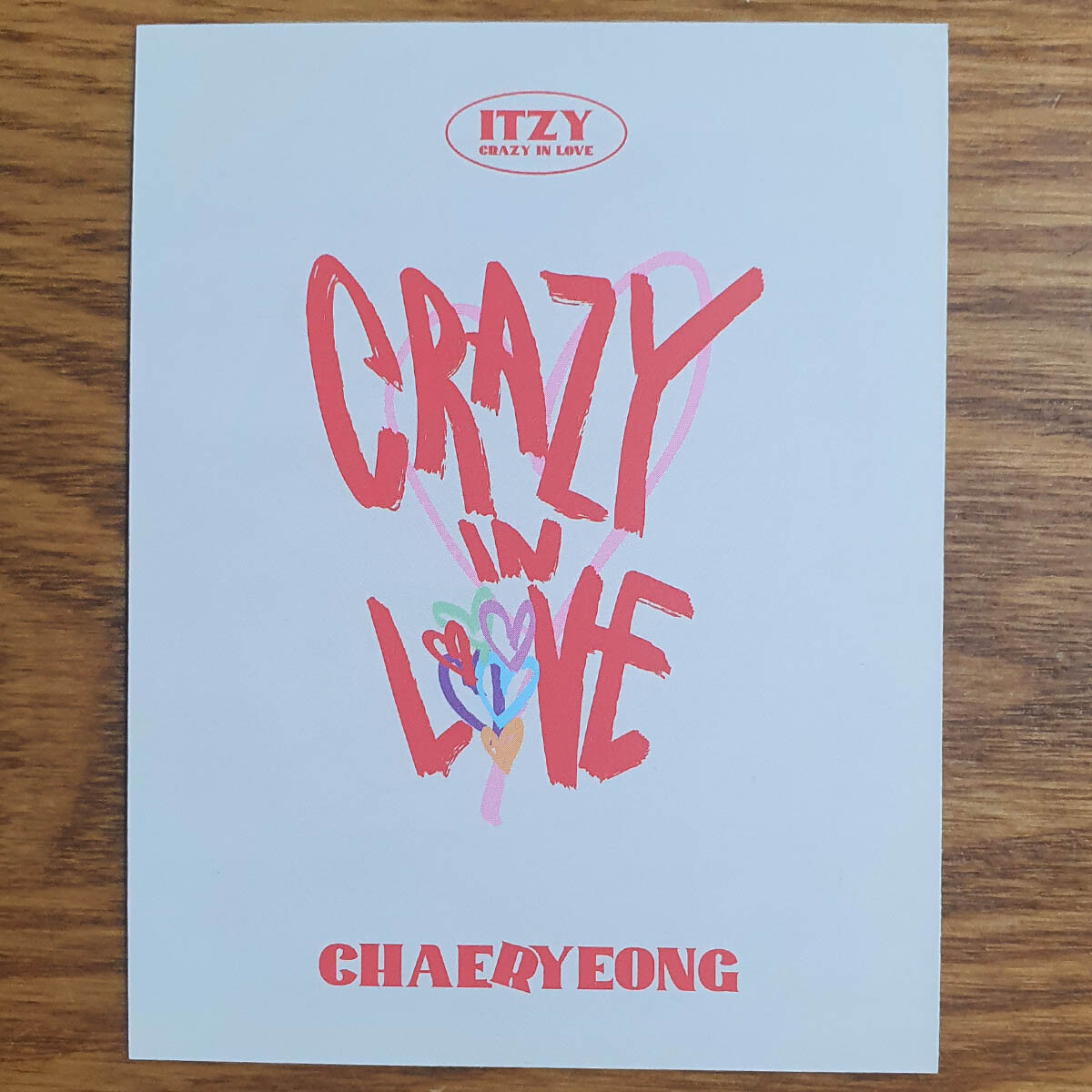 Chaeryeong Official Polaroid Photocard Itzy 1st Album Crazy In