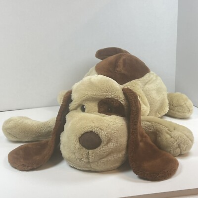 E & J Brown Puppy Dog Pajama Bag Zipper Plush Stuffed Spot Floppy Lay Flat 16 in