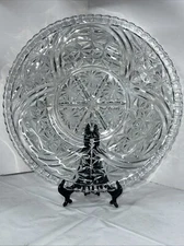 Vtg Anchor Hocking Stars & Bars 13"  Round Serving Torte Plate Platter       #17