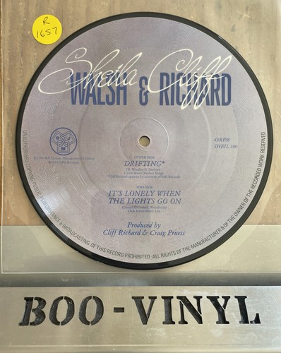CLIFF RICHARD & SHEILA WALSH 7 " picture disc Drifting NM - Picture 2 of 2