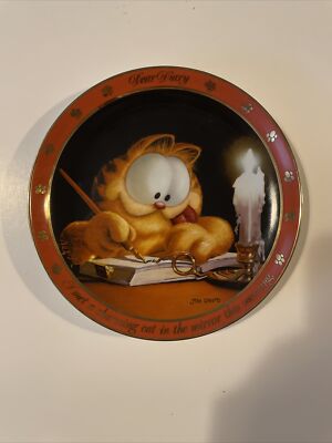''The Charming Cat'' Garfield Dear Diary Series Danbury Mint collector plate ~