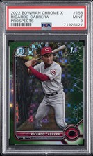 2022 BOWMAN CHROME X PROSPECTS #158 RICARDO CABRERA 11/31 PSA 9