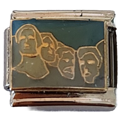 Mt. Mount Rushmore Enamel Italian Charm Bracelet Link 9mm 