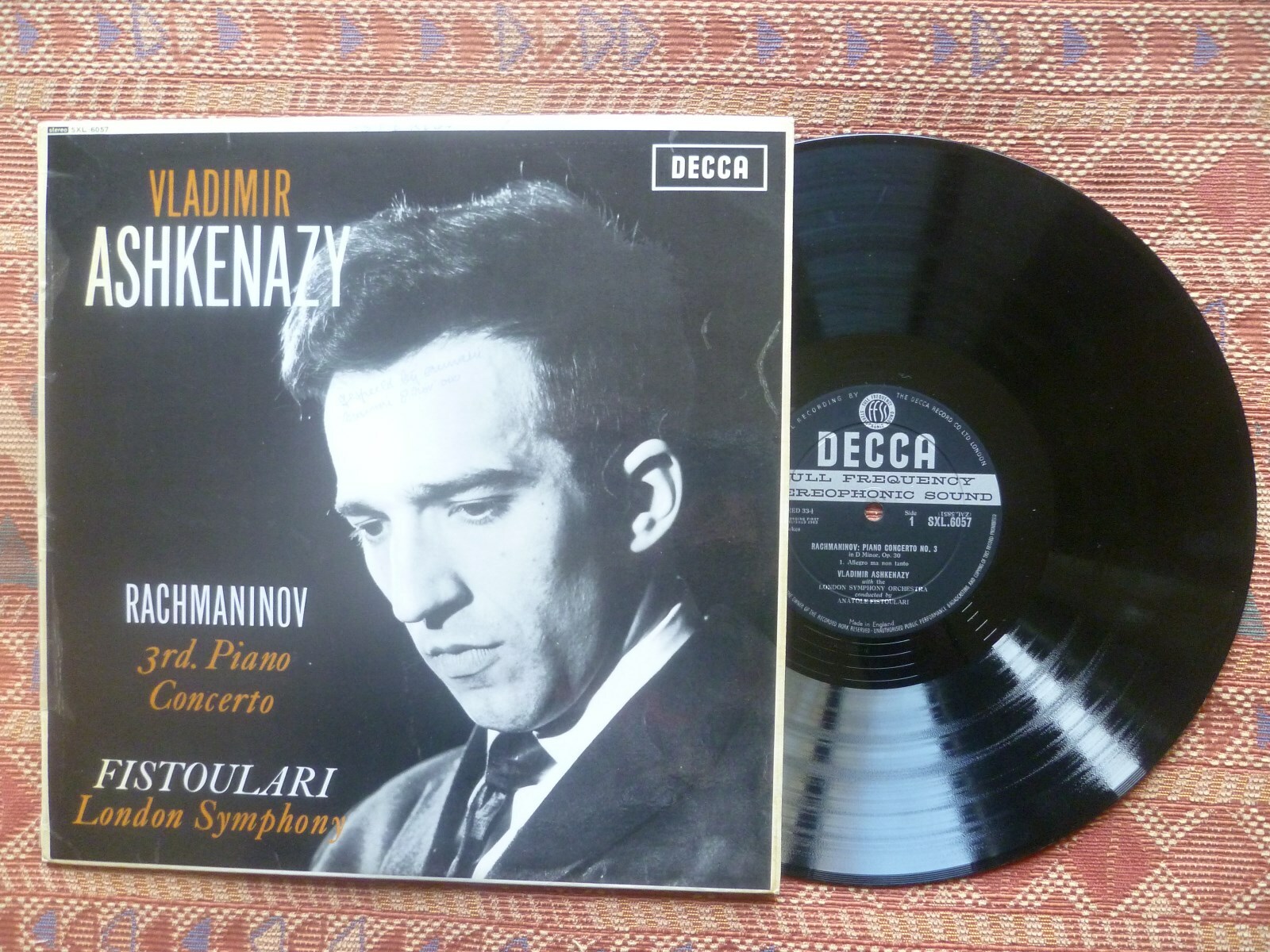 SXL 6057 DECCA ASHKENAZY RACHMANINOV FISTTOULARI ( LP UK Ed1 )
