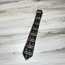 Unbranded Neck Tie Men's Classic One Size Geometric Navy Blue EUC