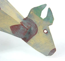 Handmade Wood Wooden Primative Farm Animals Set Cow Pig Figurine Cottagecore