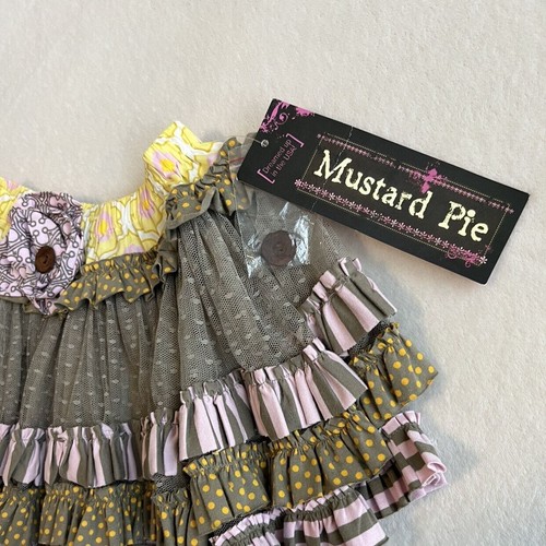 Mustard Pie Kensington Skirt Girls Sage Green Yellow Layered Ruffle Boho Size 4 - Picture 3 of 8