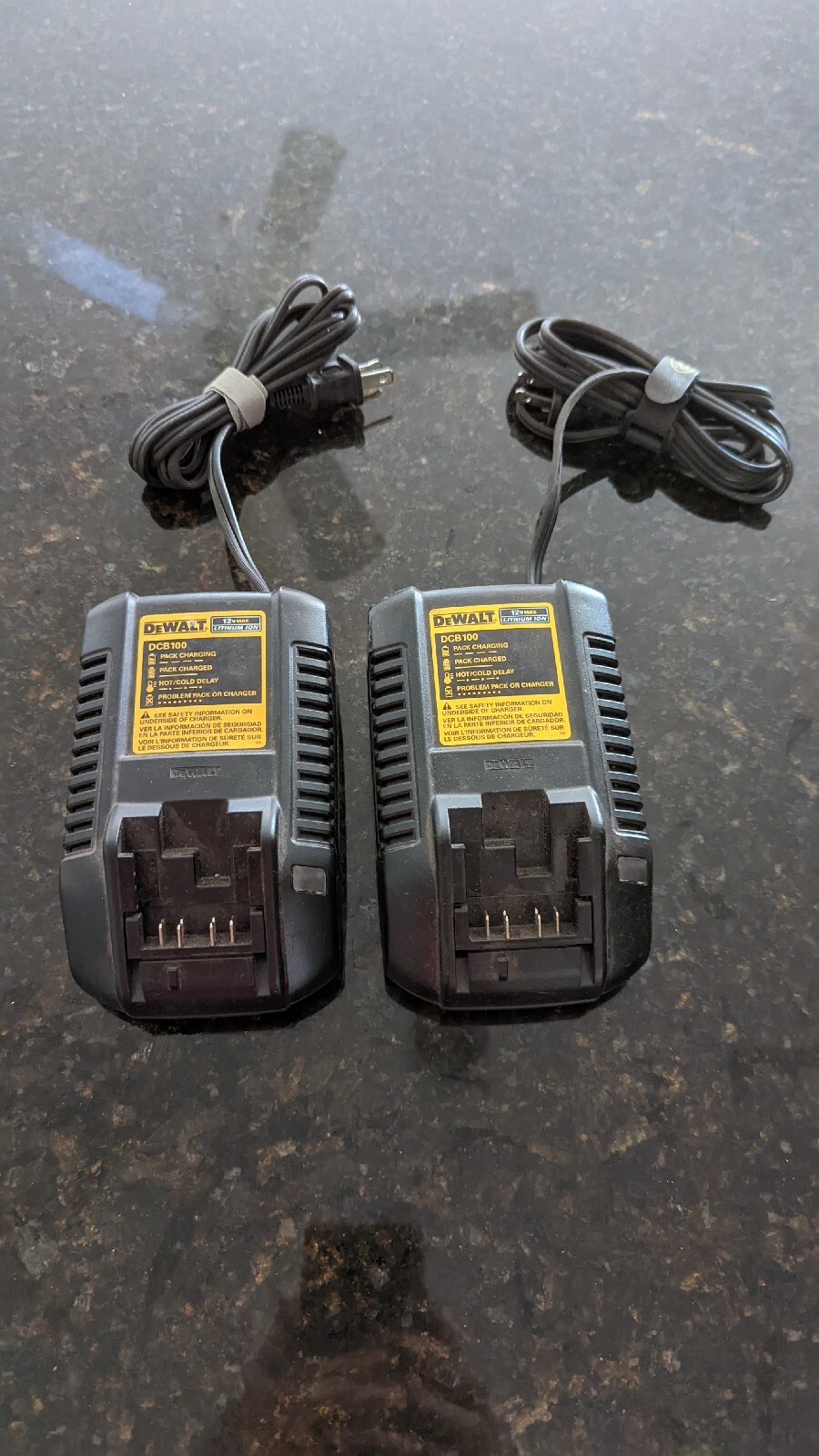 Lot of (2) DeWalt Battery Charger # DCB100