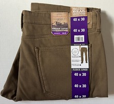 NWT WEATHERPROOF VINTAGE - Men's NEW Stretch Canvas Fleece Lined Pants - 40x30