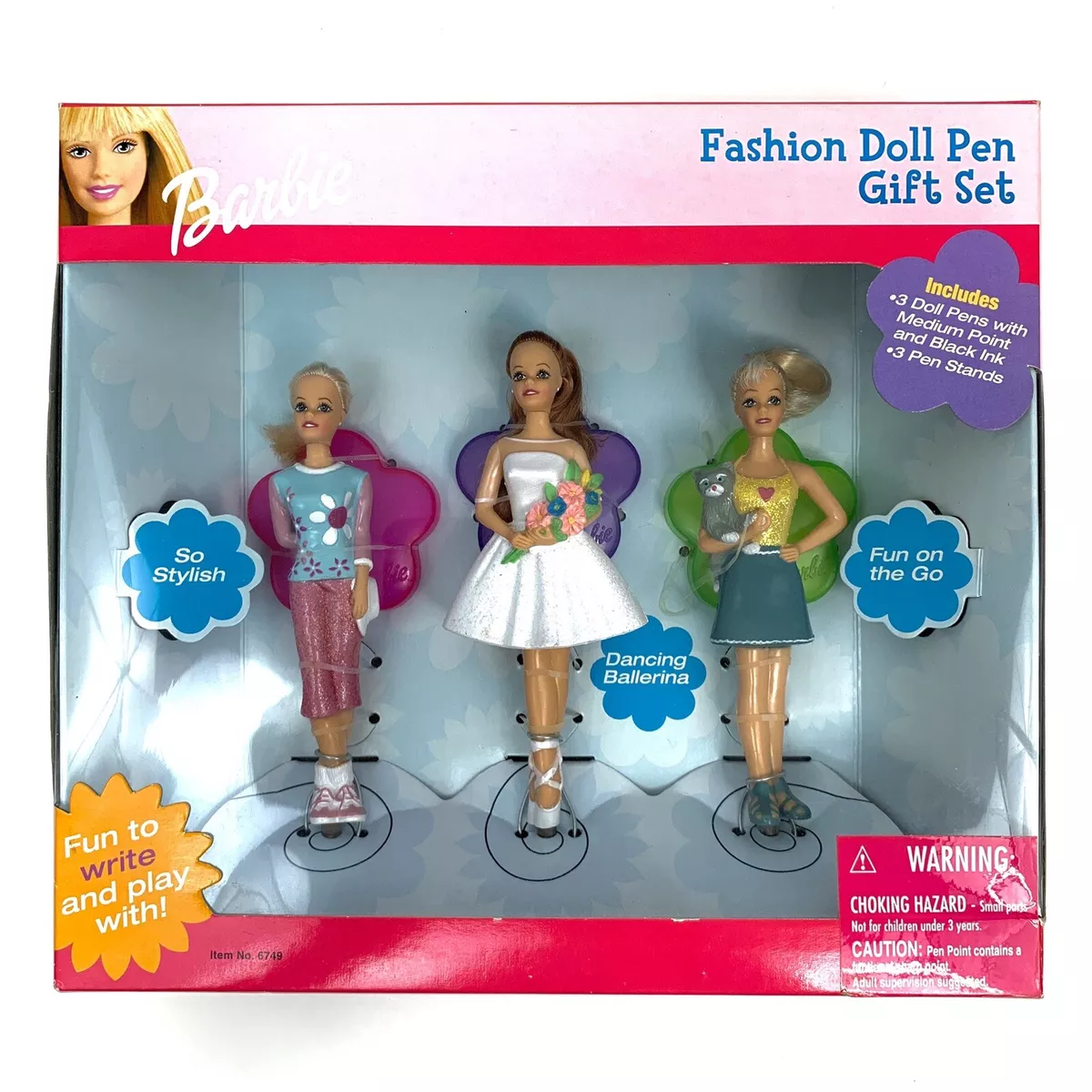 Barbie Fashion Doll Pen Gift Set, 2001