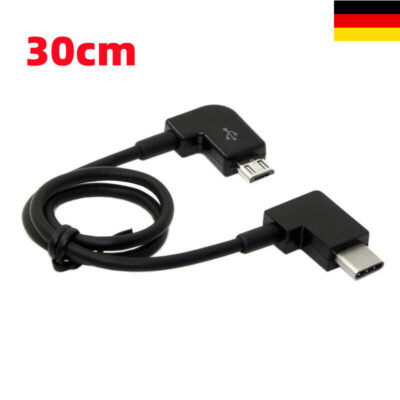Micro USB auf 3.1 Typ C gewinkelt Kabel 30cm Ladekabel DE