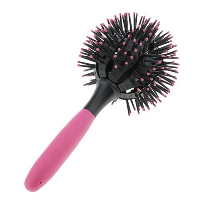 3d runde wellige Haare Kamm Salon Frisur Styling Curling  Pinsel rosa