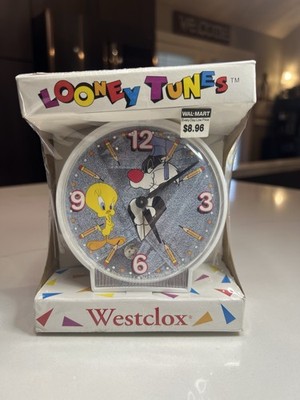 NIB | NOS - Vintage Looney Tunes Westclox Alarm Clock 1994 - Sylvester & Tweety