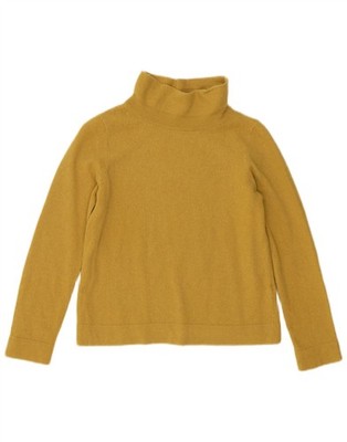 Hobbs Damen Crop Rollkragen Pullover Sweater UK 12 Medium Gelb Wolle FH01
