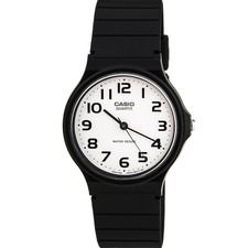 Casio Men's Watch White Dial Black Resin Strap Quartz MQ24-7B2