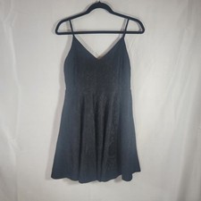 Lulus Way With Words Black Lace Skater Dress Size M Fit Flare Mini Coquette LBD