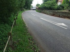 Photo 6x4 Old Milepost Little Walden At the base of the first railing pos c2017