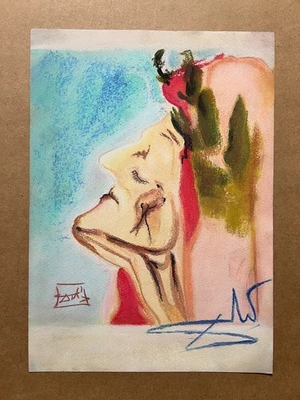 Salvador Dali Zeichnung auf Papier (Handmade) signiert und gestempelt Mischte... - Bild 1 von 4