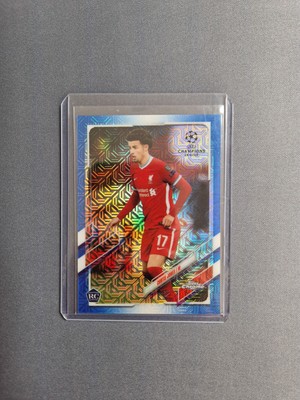 Curtis Jones 2020-21 Topps Chrome UEFA Japan Ed Blue Mojo /75 Rookie