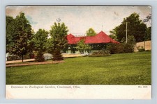 Cincinnati OH, Zoological Gardens Entrance Ohio, Vintage Postcard