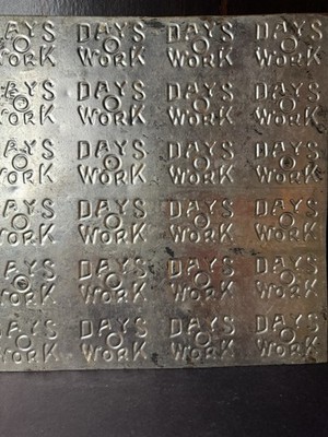 days o work tobacco Antique 1920's Days O Work Chewing Tobacco Embossed Metal Stamp Molds Tin
