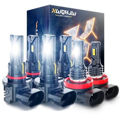 For Mitsubishi Lancer 2008-2017 6500K LED Headlight Fog Light Bulb Kit Bright A+