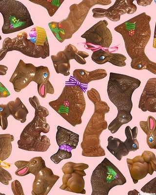Chocolate Easter Bunny Cotton Fabric Candy  Timeless Treasures By the Yard 